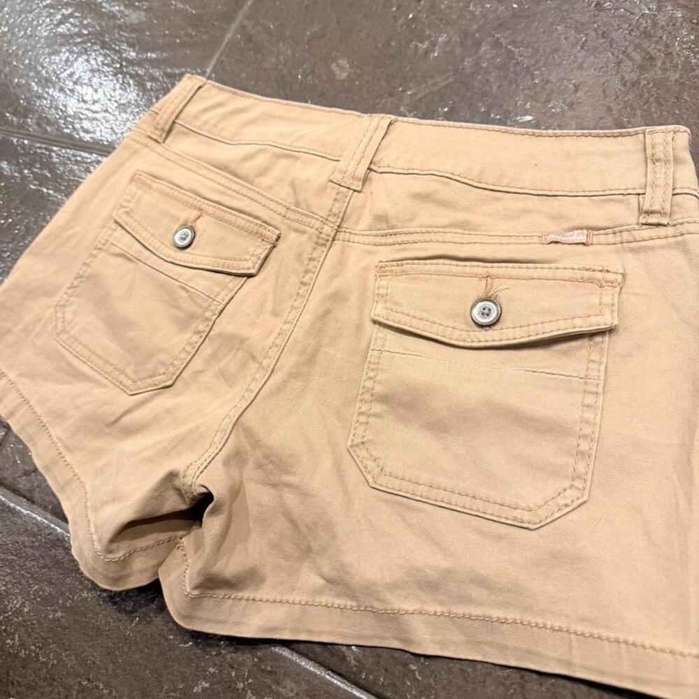 Tan utilitycargo style shorts brand